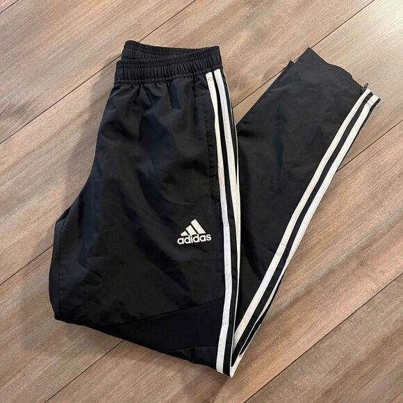 Adidas Black Athletic Workout Jogger Sweatpants Men Small Bin P-3‎ - Picture 1 of 6